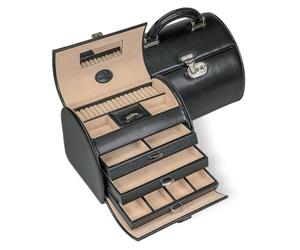 Windrose 8036558 Boîte à bijoux pour femme en laine mérinos Noir