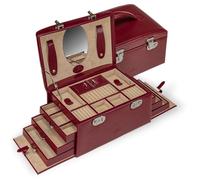 Windrose 8036830 Boîte à bijoux en cuir synthétique pour femme Rouge
