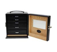 Windrose Merino Boîte à bijoux Cuir 25.2 cm noir