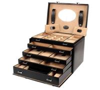 WINDROSE Boîte à bijoux noir pour femme - Merino Jewelry Box Big 311771