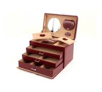 WINDROSE Boîte à bijoux rouge pour femme - Merino Moda Jewelry Box 20661
