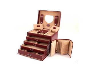 WINDROSE Boîte à bijoux rouge pour femme - Merino Moda Jewelry Box 20679