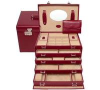 Windrose Merino Boîte à bijoux/montres avec pochette à bijoux Rouge 33 cm
