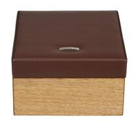 Windrose Wood Coffret à bijoux cuir 18 cm brun