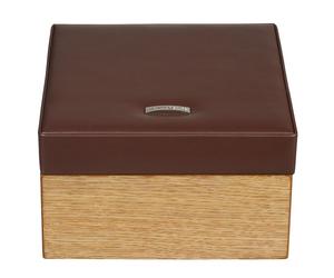 Windrose Wood Coffret à bijoux cuir 18 cm brun