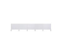 Windscherm 5-panelen 600x80 cm stof zandwit47154