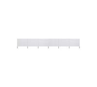 vidaXL Paravent 6 panneaux en tissu 800 x 120 cm Blanc sable