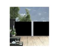 Windscherm uittrekbaar 140x1000 cm zwart48484