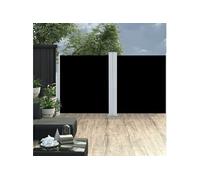 Windscherm uittrekbaar 140x600 cm zwart48454