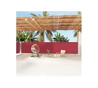 Auvent Latéral Rétractable Pare-brise de Balcon Pare-soleil de Jardin Pare-vue de Terrasse Extérieur Patio Arrière-cour Rouge 160x1200 cm