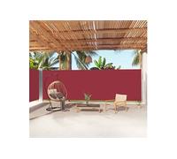 Vidaxl Auvent Latéral Rétractable Rouge 200x1000 Cm Rouge