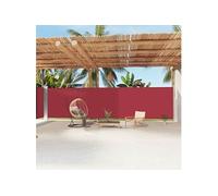Vidaxl Auvent Latéral Rétractable Rouge 200x1200 Cm Rouge