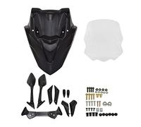 Windscreen Windshield Glass W/Front Mask Panel Rear View Mirror Compatible with Yamaha N-Max 125 155 NMAX125 NMAX155 2021 2022(Left)