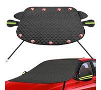 Windshield Cover for Ice and Snow - All-Weather Winter Frost Protector | Magnetic Edge Security Guard with Mirror Covers & Windproof Straps for Heavy-Duty Trucks, SUVs and Sedans