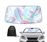 Windshield Sun Shade, UV Resistant Car Front Cover, Weatherproof 150cm Foldable Sun Block Shield with Reflective Insulation Layer, Silver Reflective Design Panel, SUV Truck RV Dashboard Cooling
