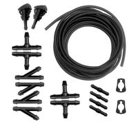 Windshield Washer Hose Kit - Front Window Fluid Tubing, Flexible Silicone Pipe with Twelve Connector Types, Leakproof Sealed Joint System, Ideal for Vehicle Maintenance Workplace Garage