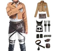 Windskids Déguisement Anime AOT Adultes Cosplay Anime AOT Scout Regiment Wings of Liberty Combat Uniforme et Veste Jupe pour Fancy Dress Up Halloween Carnaval Fête Mascarade Performance Costume