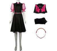 Windskids Déguisement Draculaura Femme Cosplay Monster High School Vampire Draculaura Gothic Robe Ceinture Chaussettes Set pour Halloween Carnaval Fête Mascarade Anime Performances Costume