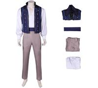 Windskids Déguisement Fiyero Homme Cosplay Movie Wicked Prince Fiyero Uniforme Gilet Chemise Pantalon Ceinture Set pour Halloween Carnaval Fête Anniversaire Performances Costume