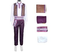 Windskids Déguisement Kristoff Homme Cosplay Reine des Neiges 2 Kristoff Complet Uniforme Gilet et Top Pantalon Ceinture Set pour Halloween Carnaval Fête Mascarade Anime Performances Costume