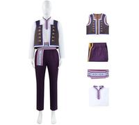 Windskids Déguisement Kristoff Homme Cosplay Reine des Neiges Kristoff Uniform Gilet Top Pantalon Ceinture Set pour Halloween Noël Carnaval Fête Anniversaire Performances Costume