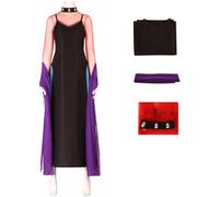Windskids Déguisement Lady Black Femme Cosplay Anime Sailor Chibi Moon Lady Black Uniforme Longue Robe et Top Volants Set pour Fancy Dress Up Halloween Carnaval Fête Mascarade Costume