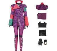 Windskids Déguisement Mal Femme Cosplay Descendants 3 Mal Complet Uniforme avec Gants Set 5 Pièces pour Halloween Carnaval Fête Anniversaire Mascarade Anime Performances Costume