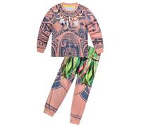 Windskids Déguisement Maui Garçons Cosplay Moana Demigods Maui Pullover Top et Pantalon Loungewear Pyjama Set pour Enfant Halloween Carnaval Fête Anniversaire Mascarade Performances Costume, 4-9 Ans