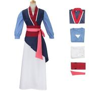 Windskids Déguisement Mulan Femme Cosplay Héros Hua Mulan Hanfu Kung Fu Uniforme Set 5 PCS pour Halloween Carnaval Fête Anniversaire Mascarade Anime Performances Costume