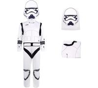 Windskids Déguisement Soldat Enfant Cosplay Planète Guerre Imperial Stormtrooper Soldat Imprimé Jumpsuit avec Masques pour Fancy Dress Up Halloween Carnaval Fête Anniversaire Mascarade Costume, Blanc