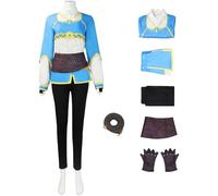 Windskids Femme Déguisement Zelda Complet Game Combat Uniforme avec Accessoires Set pour Fancy Dress Up Halloween Carnaval Fête Anniversaire Mascarade Performance Princesse Zelda Costume