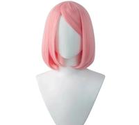 Windskids Haruno Sakura Cosplay Perruques Femme Déguisement Anime Ninja Haruno Sakura Rose Cheveux Courts Lisses Wig pour Halloween Carnaval Fête Mascarade Performante Costume Accessoires Perruques