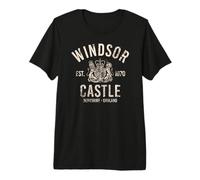 Windsor Castle Est. 1070 Berkshire England Crème Vieilli T-Shirt Haut de Gamme
