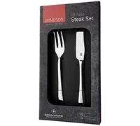 Windsor lot de 12 couteaux à steak - acier inoxydable 18/0, fini miroir, boîte cadeaux, étiquette d’accrochage