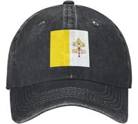 Windsoul Casquette de Baseball Classique de Style Unisexe Drapeau en Coton personnalisé de la Cité du Vatican Casquette de Baseball en Plein air Hommes Femmes Réglable Papa Chapeau Cadeau d’Automne