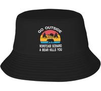 Windsoul Casquette de Baseball Classique Style Unisexe Personnalisé Sortir dans Le Pire des Cas Un Ours Vous Tue Chapeau de Seau Mode Été en Plein air Soleil Aventure Camping Pêcheur Casquette Cadeau