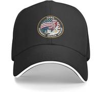 Windsoul Casquette de Baseball Kennedy Space Center Vintage emblème Noir Casquette de pêche Cool