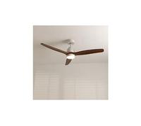Windstylance dc - ventilateur de plafond 40w silencieux ø132 cm avec lumière - Blanc et bois foncé