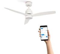 Windstylance dc - ventilateur de plafond 40w silencieux ø132 cm avec lumière et avec wifi - Blanc Blanc G