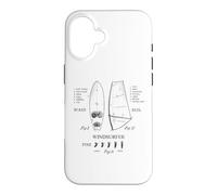 Windsurfer Vintage Gear Legend Board Voile Fin Dessin Noir Coque pour iPhone 16