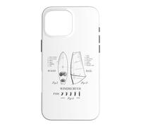 Windsurfer Vintage Gear Legend Board Voile Fin Dessin Noir Coque pour iPhone 16 Pro Max