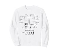 Windsurfer Vintage Gear Legend Board Voile Fin Dessin Noir Sweatshirt