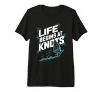 Windsurfing Life Begins At 20 Knots Motivation Windsurf T-Shirt Haut de Gamme