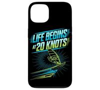 Windsurfing Life Begins at 20 Knots Motivation Windsurfers Coque pour iPhone 13