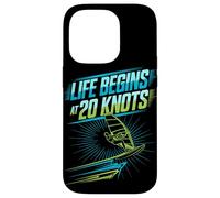 Windsurfing Life Begins at 20 Knots Motivation Windsurfers Coque pour iPhone 14 Pro