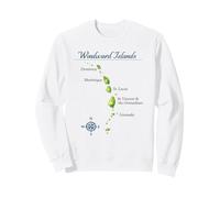Windward Islands Carte Sainte-Lucie Grenade Sweatshirt