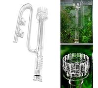 WindWilder Émulsionneur de surface en verre pour aquarium - 17 mm - Pour conduite d'eau de 16 mm - Écumeur en verre - Avec clip en acrylique - Pour aquarium de 100 à 120 cm