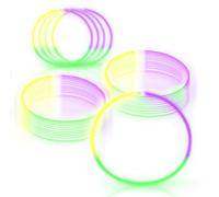 Windy City Novelties Lot de 50 colliers lumineux 55,9 cm Jaune/violet/vert