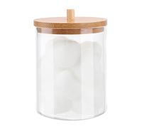 windyday Acrylique Boîte De Rangement en Coton-Tige Boîte De Rangement Ronde Portable en Coton-Tige Bocal pour Produits De Soins, Support De Cotons-Tiges