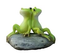 windyday Grenouille Mignon Statue Résine Grenouille Verte Figurine Artisanat Ornements Décoration Accessoires Décoration Intérieure
